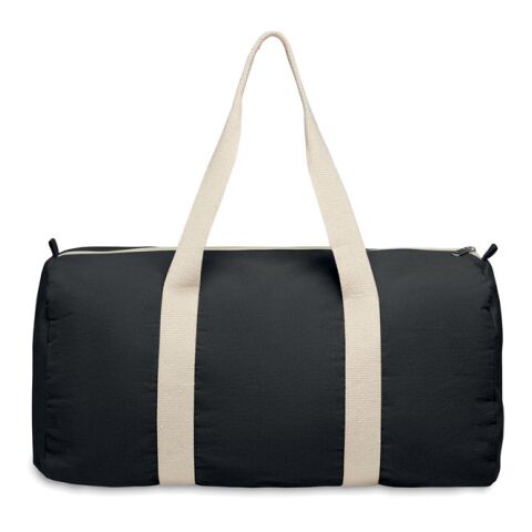 Recycled cotton sports bag black | No Branding | not available | not available | not available