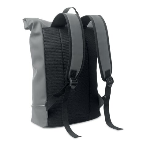 Laptop 15&quot; roll top PU backpack grey | No Branding | not available | not available