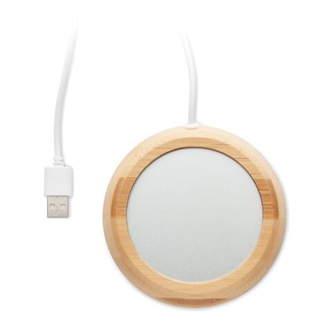Bamboo mug warmer with USB wood | No Branding | not available | not available