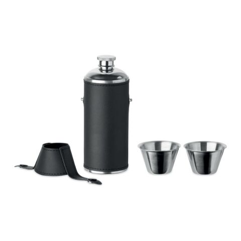 Hip flask with shot cups black | No Branding | not available | not available