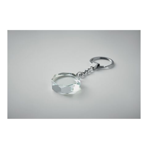 Glass round award key ring transparent | No Branding | not available | not available | not available