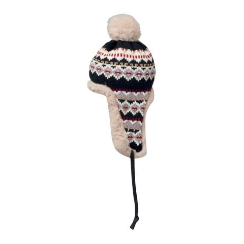 Knitted beanie with ear flap black | No Branding | not available | not available | not available