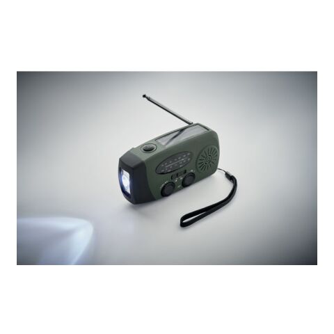 Portable radio with LED torch Dark green | No Branding | not available | not available | not available