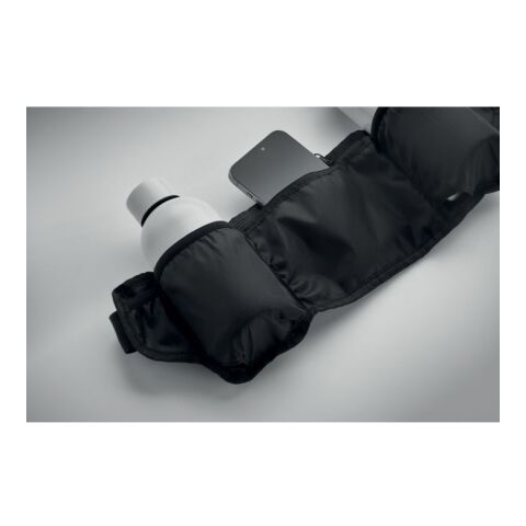 Sports waist bag 420D RPET black | No Branding | not available | not available | not available