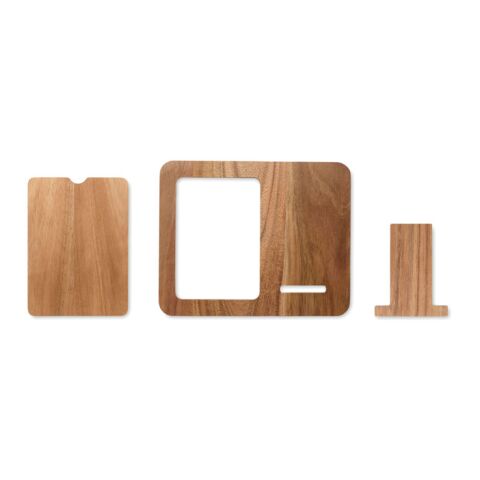 Acacia frame &amp; charger 15W wood