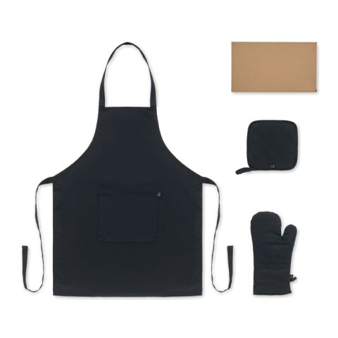 Recycled cotton kitchen set black