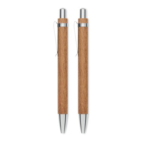 Acacia wood pen and pencil set wood
