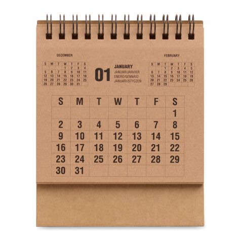 4-year desktop calendar beige