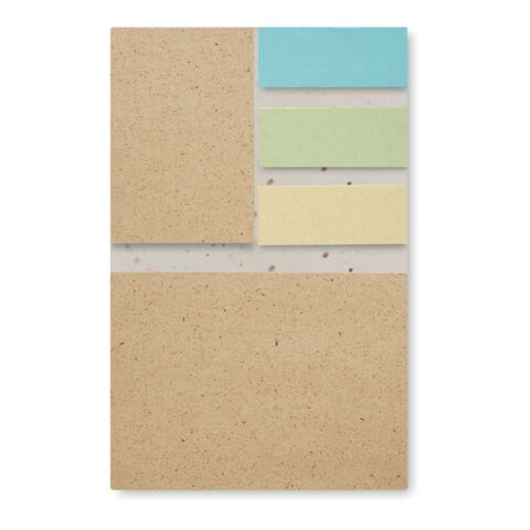 Grass paper memo pad &amp; coloured sticky notes white | No Branding | not available | not available