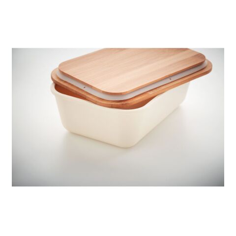 Lunch box with bamboo lid beige | No Branding | not available | not available | not available