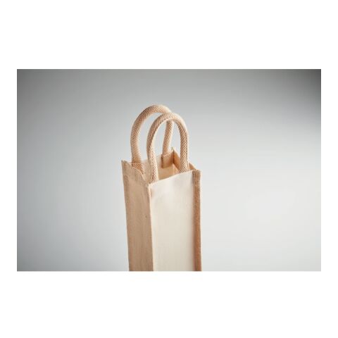 Jute wine bag for one bottle beige | No Branding | not available | not available | not available