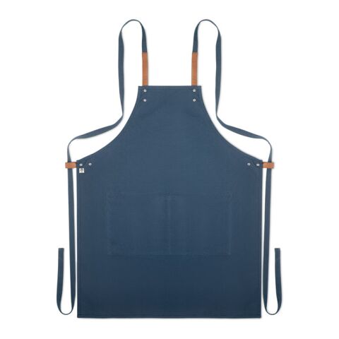 Organic cotton apron 340 gr/m² with 2 front pockets blue | No Branding | not available | not available | not available