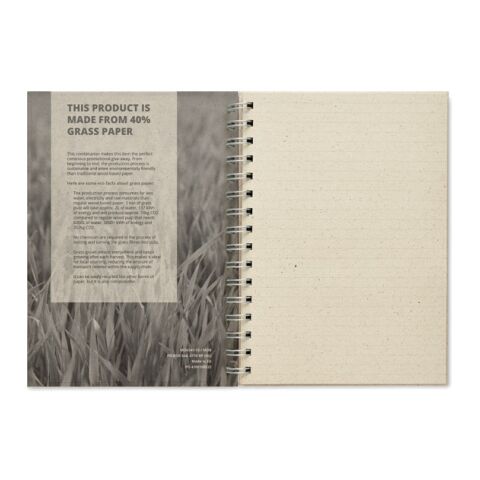 A5 grass spiral notebook beige | No Branding | not available | not available | not available