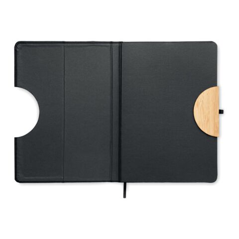 A5 RPET notebook with phone stand black | No Branding | not available | not available | not available
