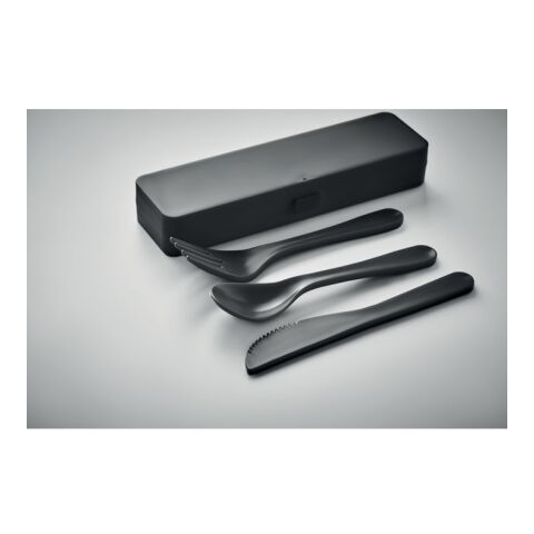 Cutlery set in PP black | No Branding | not available | not available | not available