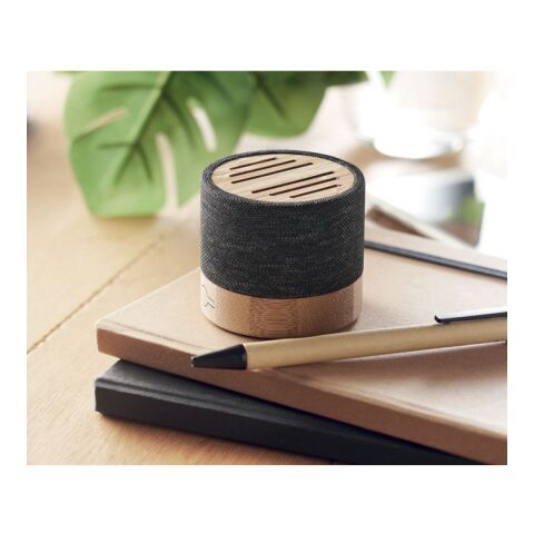 Bamboo RPET wireless speaker black | No Branding | not available | not available | not available