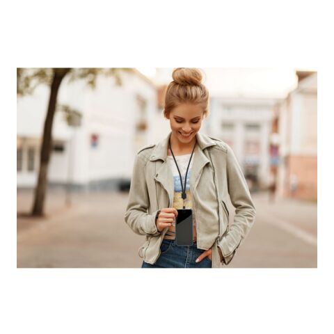 RPET Phone holder lanyard black | No Branding | not available | not available | not available