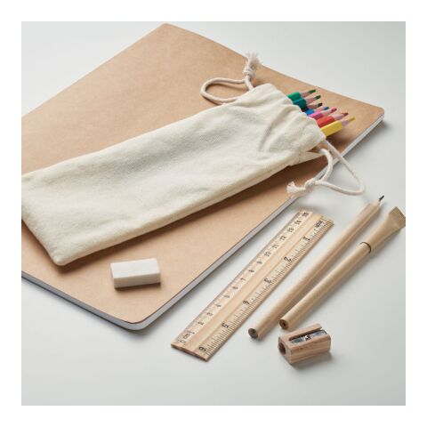 Kids drawing set in drawstring beige | No Branding | not available | not available | not available