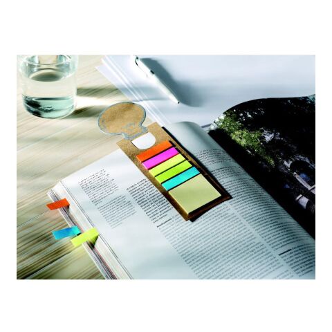 Bookmark with sticky memo pad beige | No Branding | not available | not available | not available