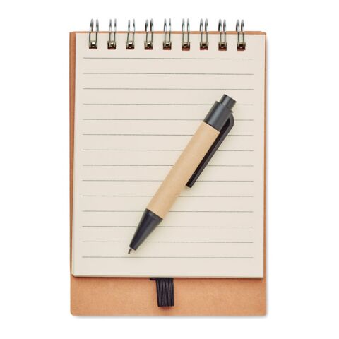 Notepad with pen and sticky notes beige | No Branding | not available | not available