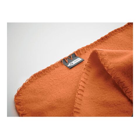 RPET fleece travel blanket in pouch orange | No Branding | not available | not available | not available