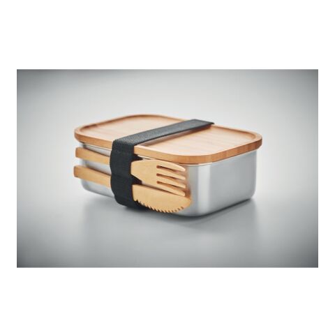 Stainless steel lunchbox 600ml wood