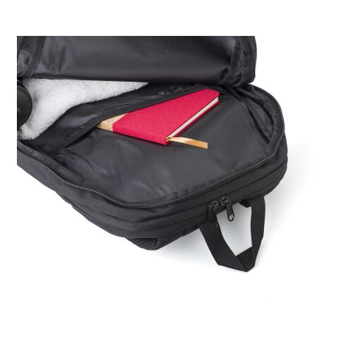 RPET polyester multi-functional backpack Sebastian black | No Branding | not available | not available