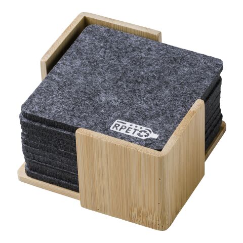 RPET felt coaster set Lawrence grey | No Branding | not available | not available