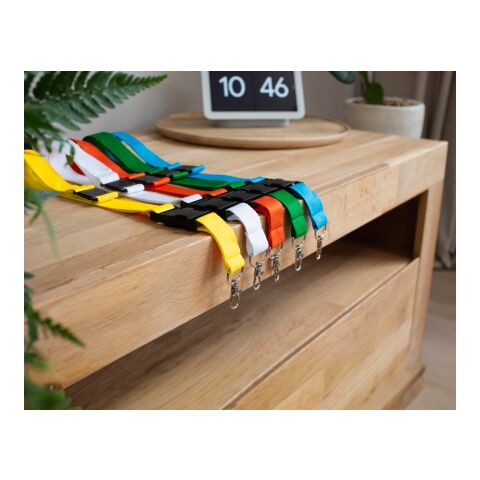 Polyester (300D) lanyard and key holder Bobbi yellow | No Branding | not available | not available