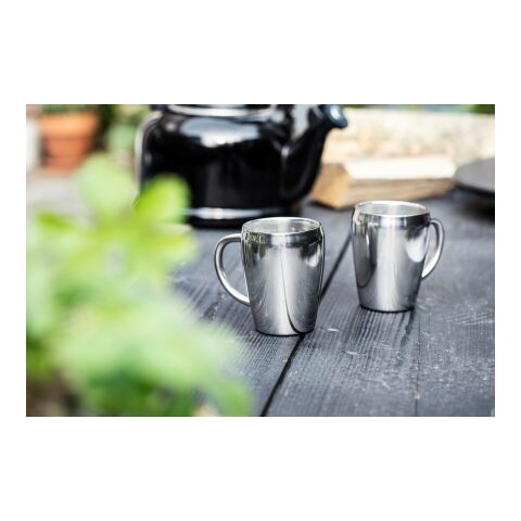 Stainless steel double walled mugs Naya silver
