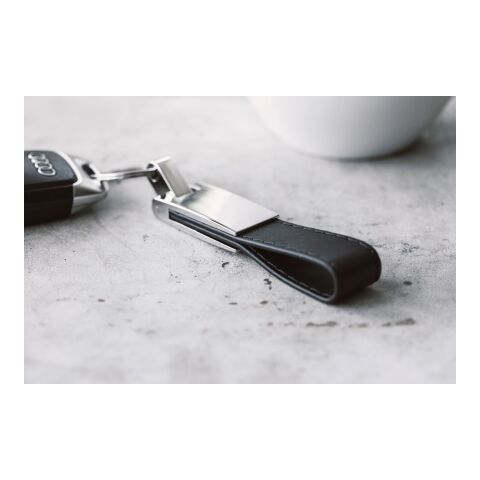 Steel and PU key holder Keon black | No Branding | not available | not available