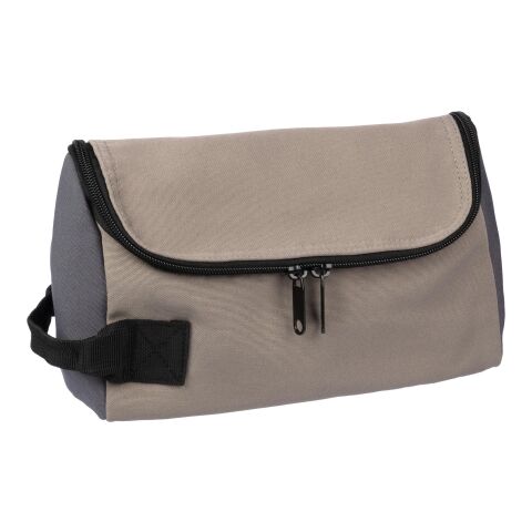 Polyester (600D) toiletry bag Niklas taupe | No Branding | not available | not available