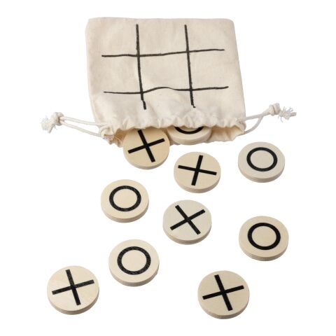 Natural wooden tic-tac-toe game Waltraud khaki | No Branding | not available | not available