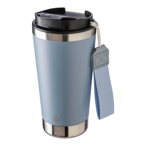 Recycled stainless steel double-walled drinking mug 500 ml Kayla beige | No Branding | not available | not available