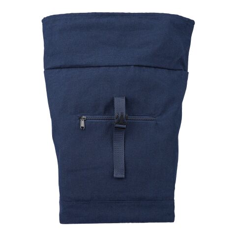 Recycled polycotton (330 gsm) rolltop backpack Thaddeus blue | No Branding | not available | not available