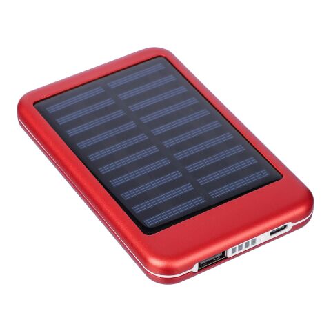 Aluminium solar power bank Tycho red | No Branding | not available | not available
