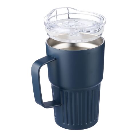 Recycled stainless steel double-walled travel mug (450 ml) Calo green | No Branding | not available | not available