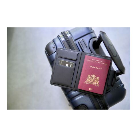Recycled PU passport holder Mavi black | No Branding | not available | not available