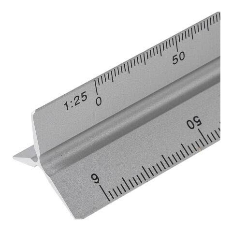 Aluminium 30 cm triangle-shaped ruler Tavi silver | No Branding