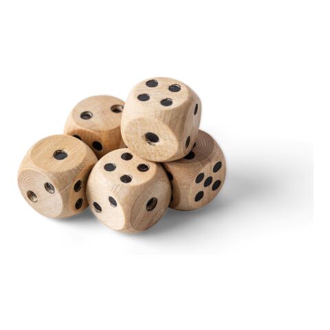 Beech wooden dice set Celine brown | No Branding