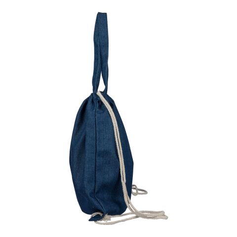Recycled denim drawstring bag Dex blue | No Branding