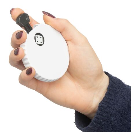 Recycled ABS mechanical dice Cian white/black | No Branding