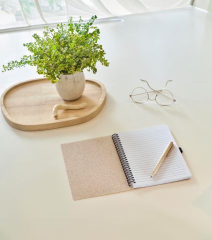 Wheat straw notebook with pen Massimo blue | No Branding | not available | not available