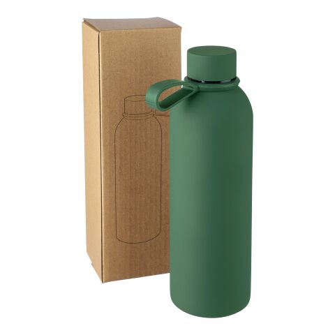 Recycled stainless steel double-walled drinking bottle (500 ml) Sena green | No Branding | not available | not available