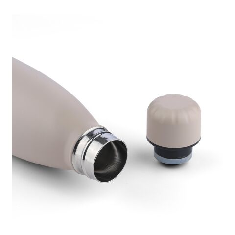 Recycled double-walled drinking bottle 500 ml Sunny grey | No Branding | not available | not available