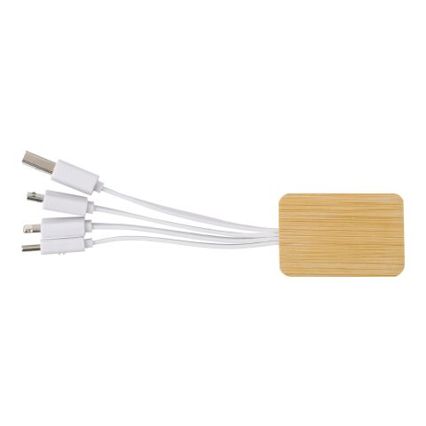 Bamboo charging cable Brandan white | No Branding | not available | not available