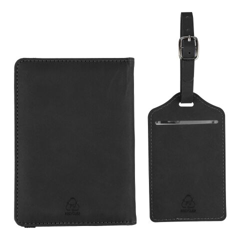Recycled PU passport holder and luggage label Zani black | No Branding | not available | not available