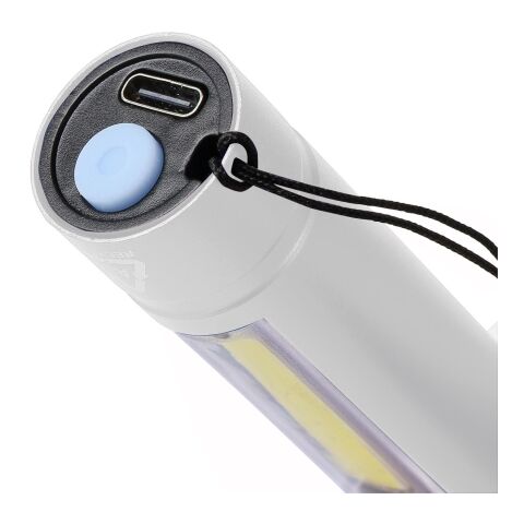 Recycled aluminium COB flashlight Sami silver | No Branding | not available | not available