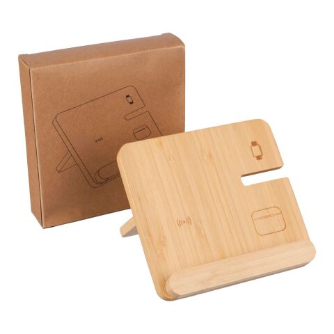 Wireless charger Tribu | Recycled bamboo | 3-in-1 brown