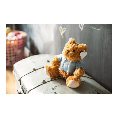 Plush teddy bear Monty light blue